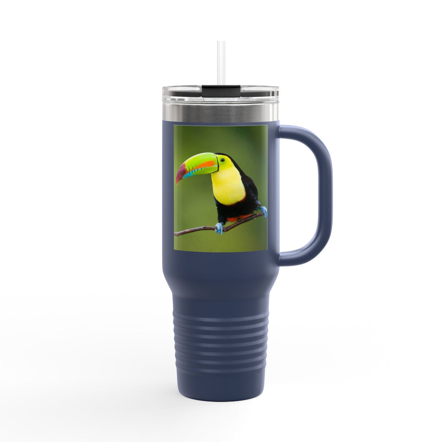 Colorful Toucan Insulated Travel Mug - 40oz - Perfect for Coffee Lovers and Adventure Enthusiasts