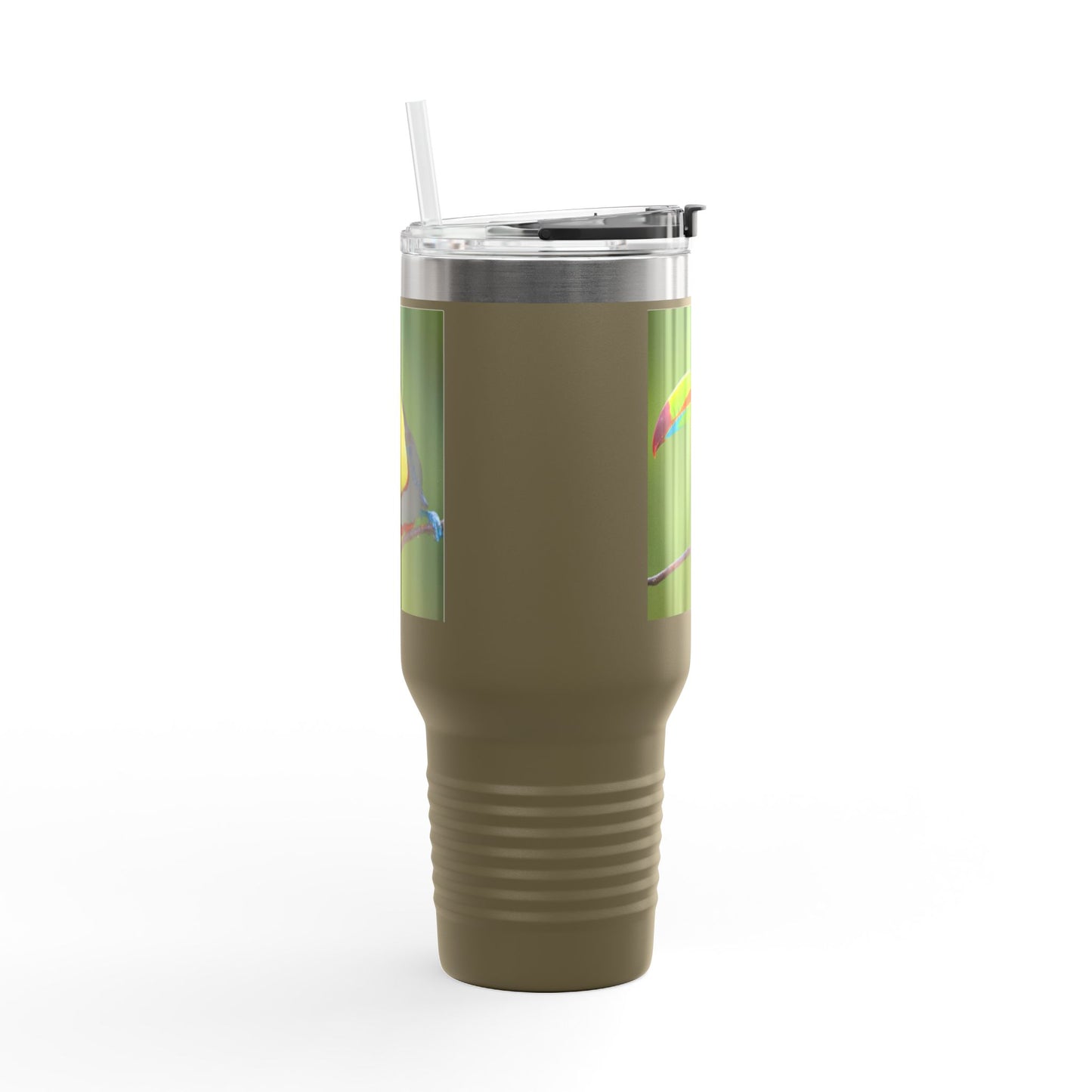 Colorful Toucan Insulated Travel Mug - 40oz - Perfect for Coffee Lovers and Adventure Enthusiasts