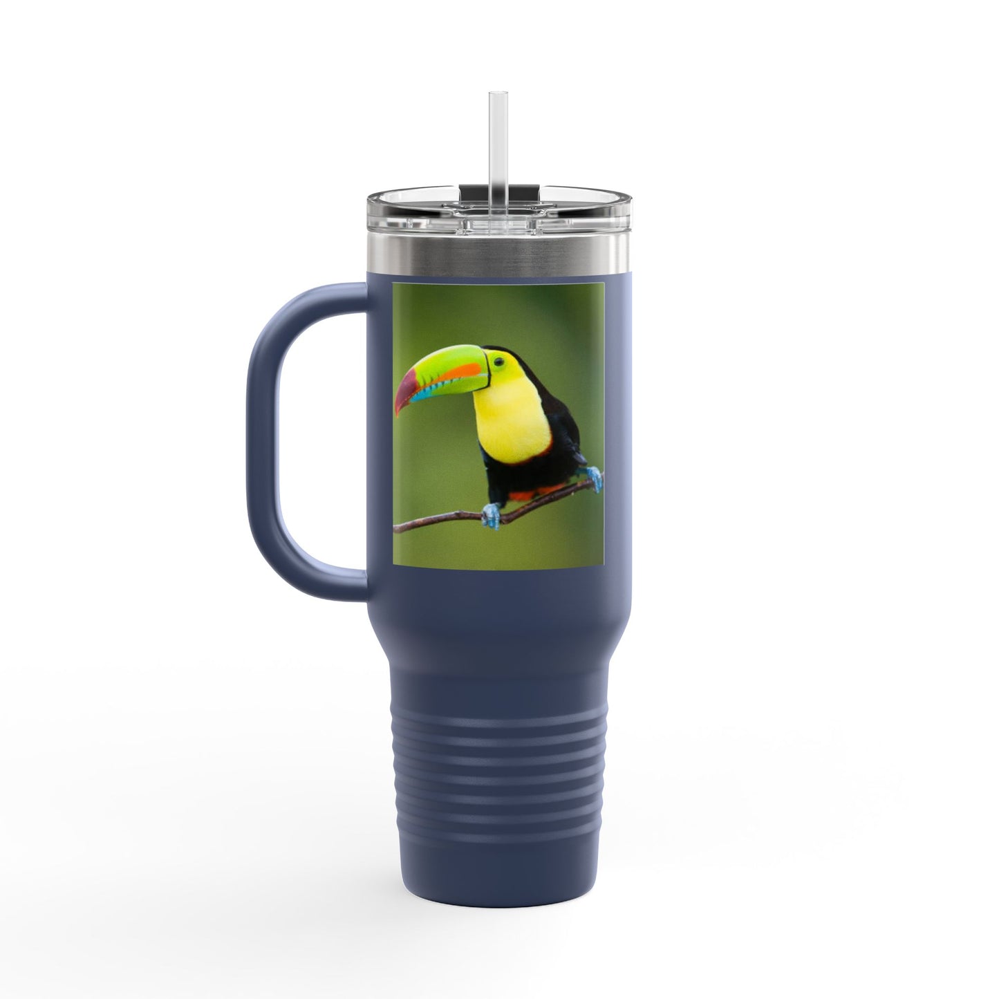 Colorful Toucan Insulated Travel Mug - 40oz - Perfect for Coffee Lovers and Adventure Enthusiasts