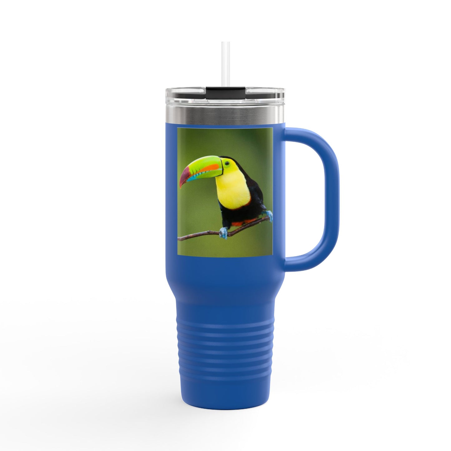 Colorful Toucan Insulated Travel Mug - 40oz - Perfect for Coffee Lovers and Adventure Enthusiasts