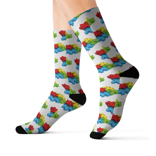 Socks Autism Awareness Sublimation