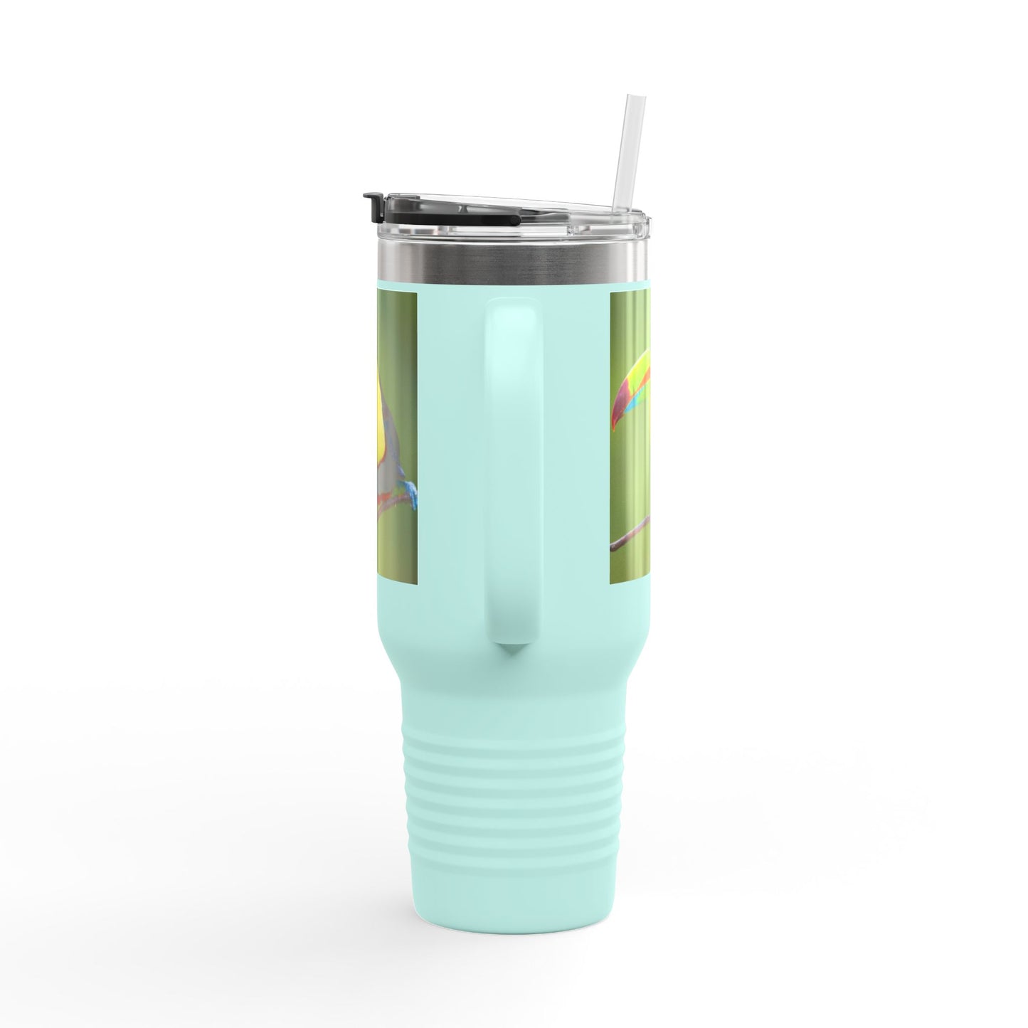 Colorful Toucan Insulated Travel Mug - 40oz - Perfect for Coffee Lovers and Adventure Enthusiasts